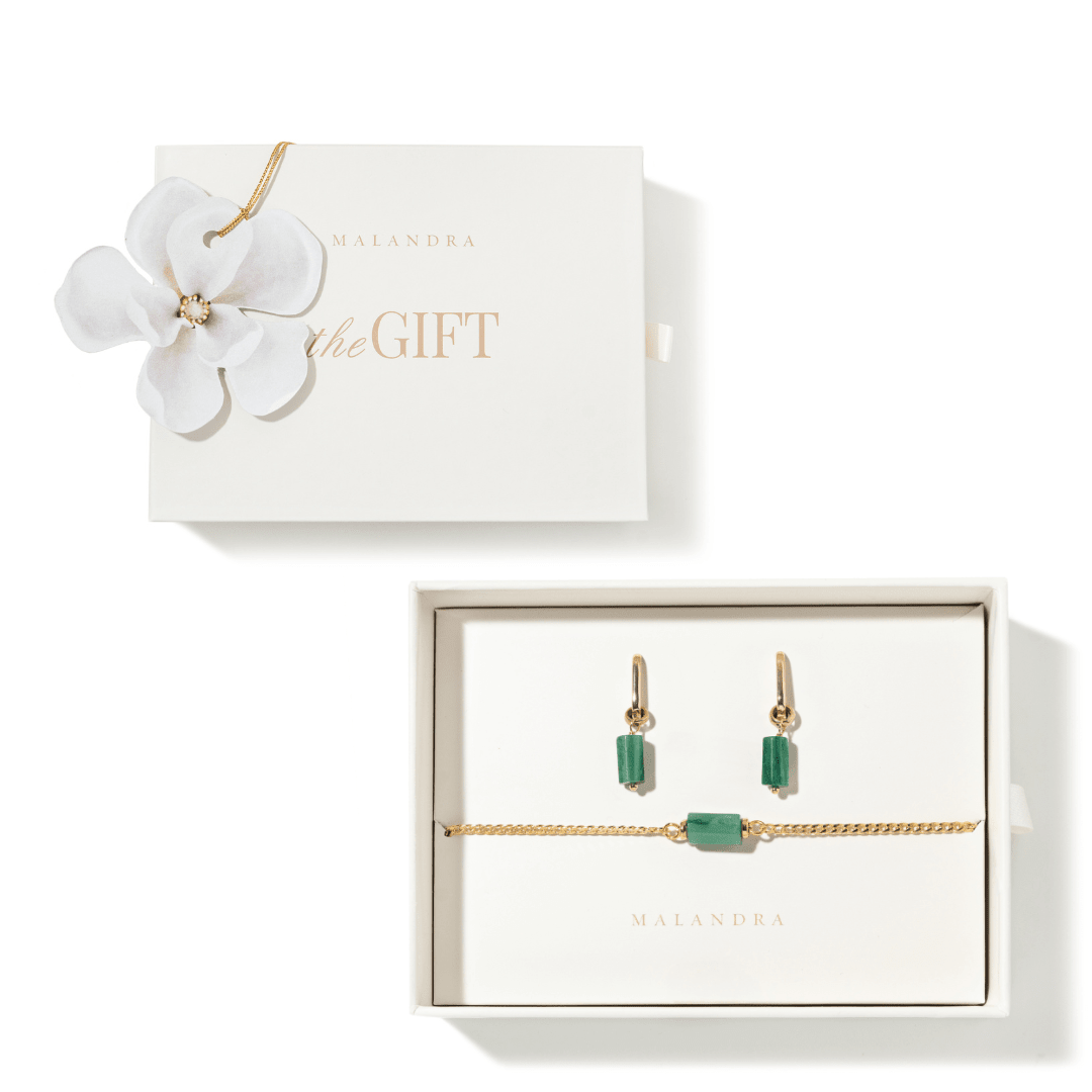 EMERALD AURA GIFT SET - SETS DE REGALO - Malandra Jewelry - SET118-TP1617 TA1627