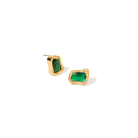 EMERALD EDGE EARRINGS - ARETES - Malandra Jewelry - EUWA309-JDE0107004-GN