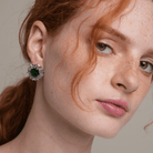 EMERALD GLOW CRYSTAL EARRINGS - ARETES - Malandra Jewelry - ZSA9 - A22897Y