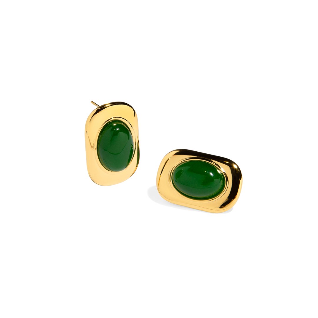 EMERALD GLOW EARRINGS - ARETES - Malandra Jewelry - EUWA48 - JDE2023701