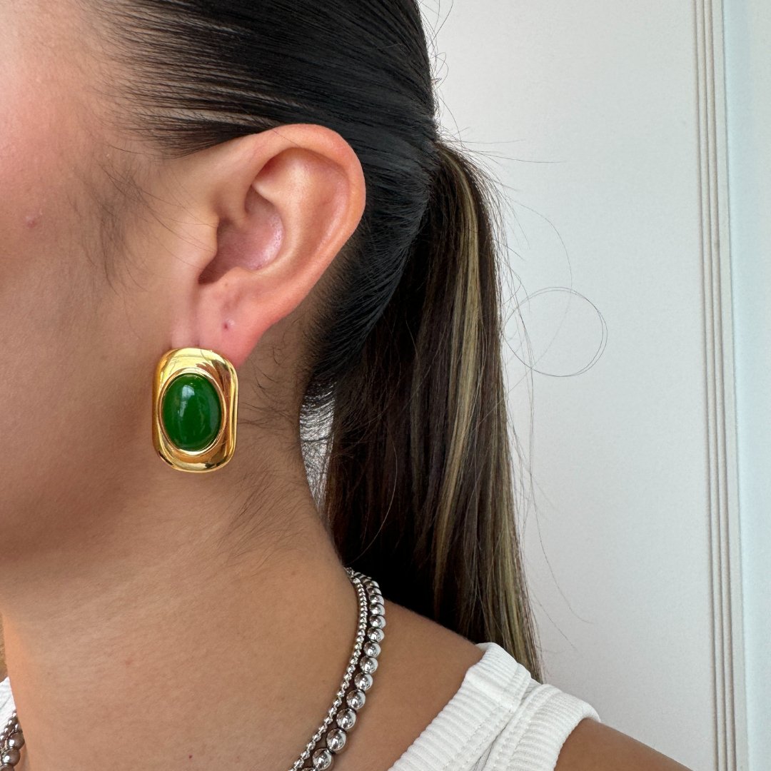 EMERALD GLOW EARRINGS - ARETES - Malandra Jewelry - EUWA48 - JDE2023701