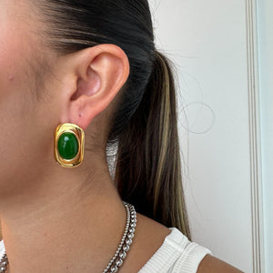 EMERALD GLOW EARRINGS - ARETES - Malandra Jewelry - EUWA48 - JDE2023701