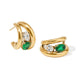 EMERALD GLOW HOOPS - ARETES - Malandra Jewelry - EUWA468-JDE0112215-GN