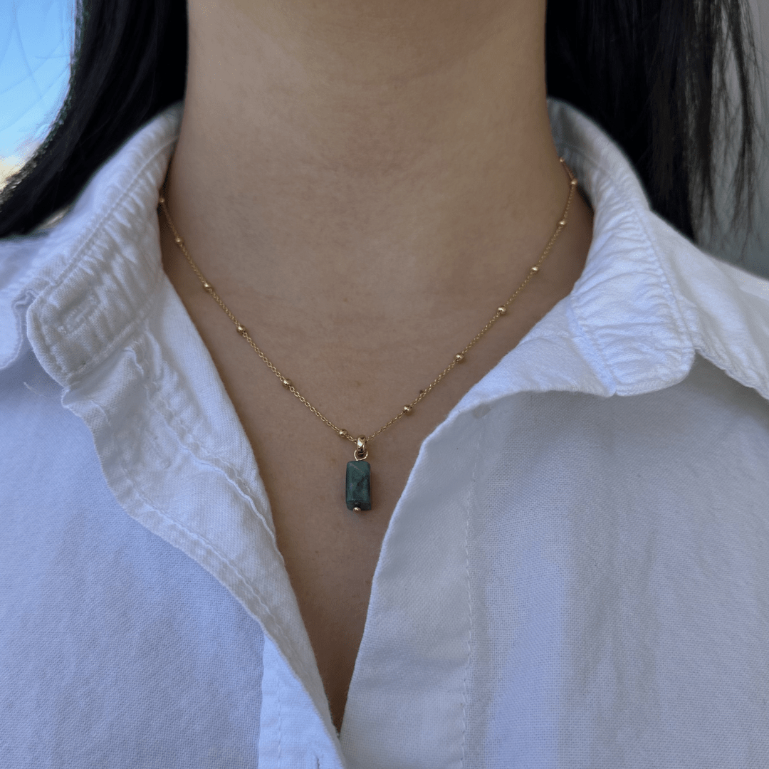 EMERALD GLOW NECKLACE - COLLARES - Malandra Jewelry - TC2278