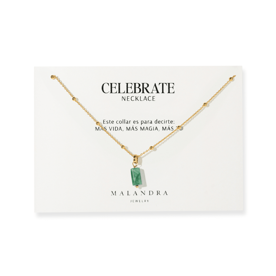 EMERALD GLOW NECKLACE - COLLARES - Malandra Jewelry - TC2278