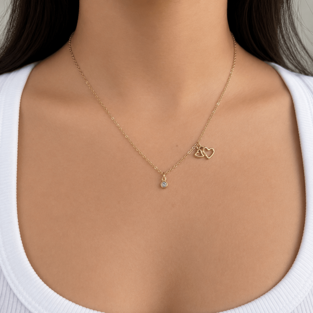 ENDLESS SHINE HEART NECKLACE - COLLARES - Malandra Jewelry - VCC300-9072