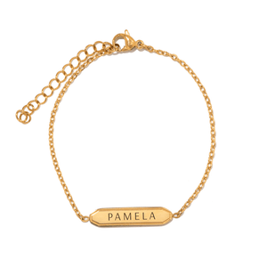 ENGRAVED CUSTOM BRACELET - PULSERAS GRABADAS - Malandra Jewelry - LJP7-"JT-NB2313 with edge line"