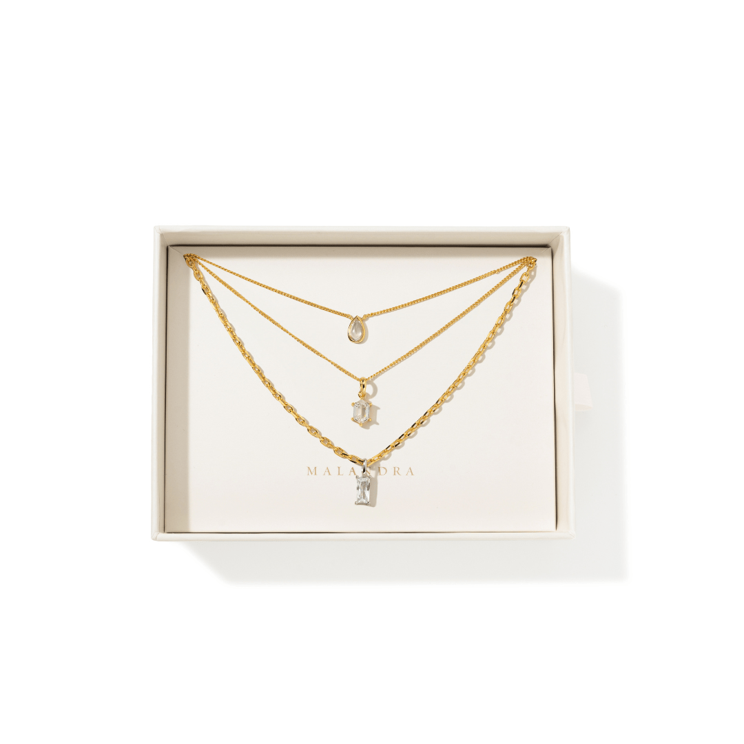 ESSENTIAL CRYSTAL LAYER GIFT SET - SETS DE REGALO - Malandra Jewelry - SET153- ICC550/ICC553 /ICC554