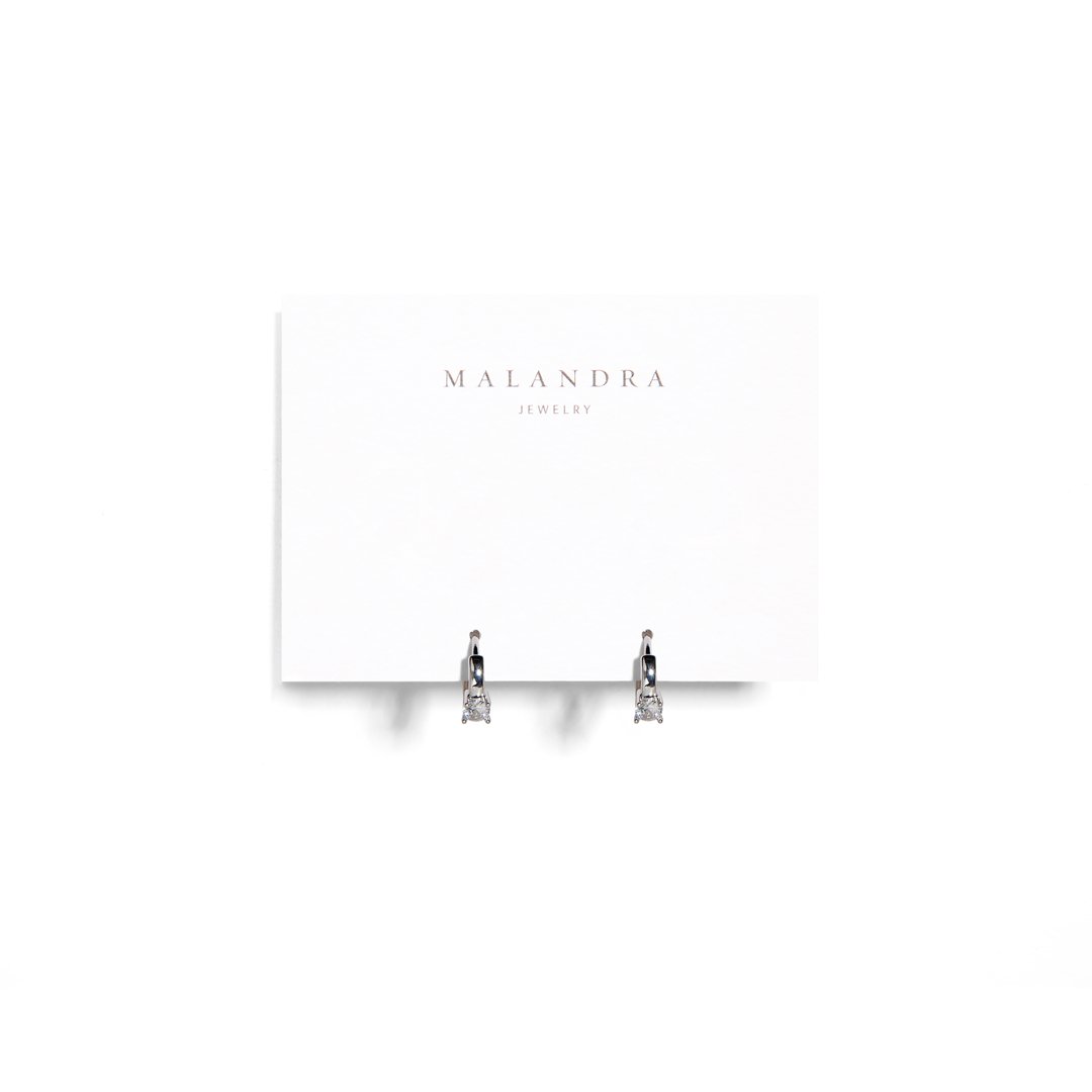 ESSENTIAL SPARK SILVER HUGGIES - ARETES - Malandra Jewelry - AA1305-ASUB99955