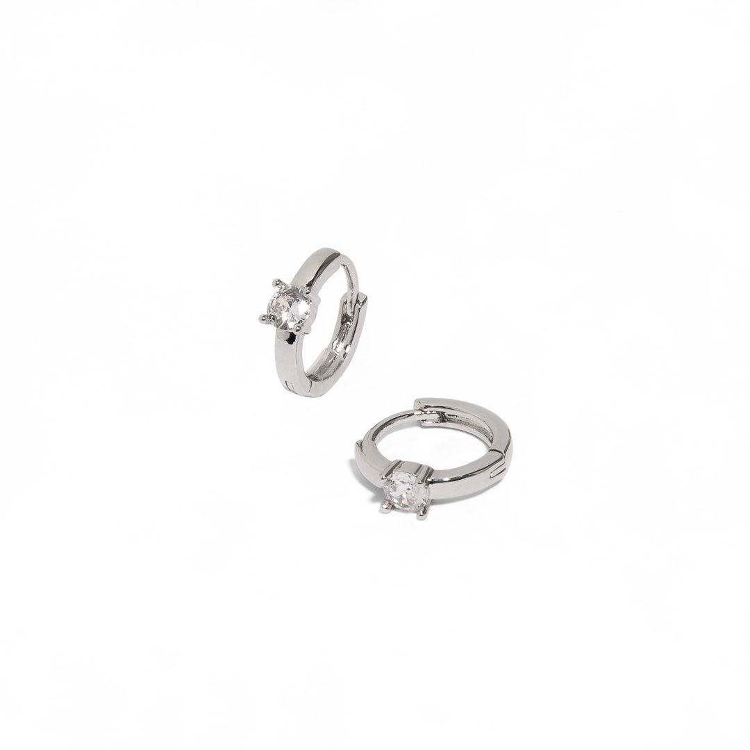 ESSENTIAL SPARK SILVER HUGGIES - ARETES - Malandra Jewelry - AA1305-ASUB99955