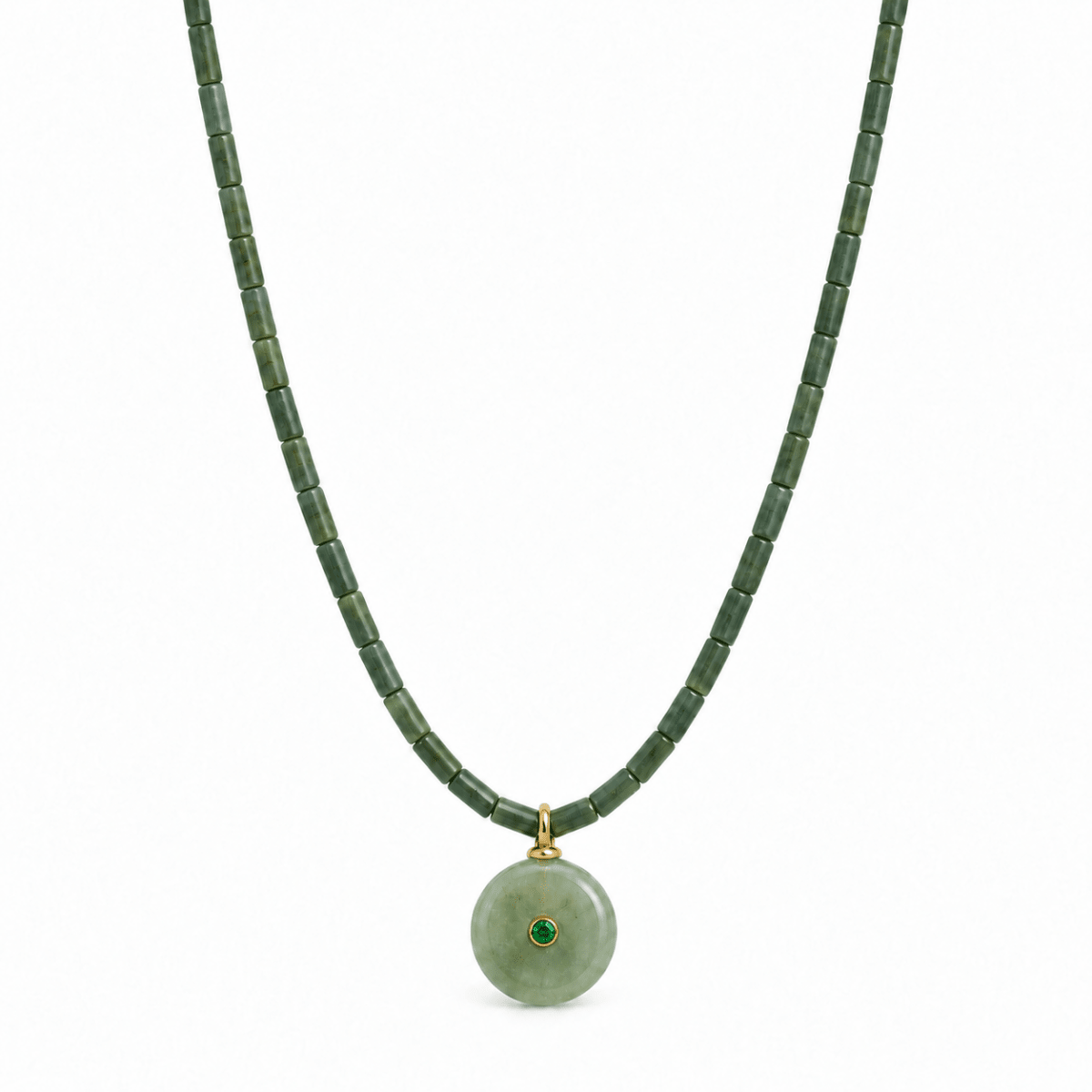 Eucalyptus Aventurine Gaia Necklace - COLLARES - Malandra Jewelry - TC2756