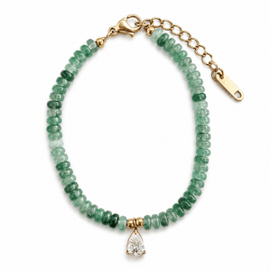 Forest Teardrop Aventurine Bracelet - PULSERAS - Malandra Jewelry - EUWP615-JDB0306073-GN
