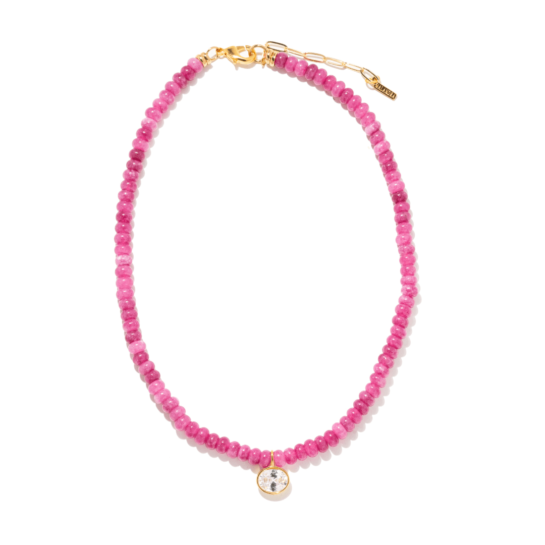 FUCHSIA AGATE GAIA NECKLACE - COLLARES - Malandra Jewelry - TC2480