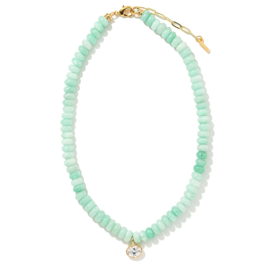 GAIA GREEN JADE NECKLACE - COLLARES - Malandra Jewelry - TC2464