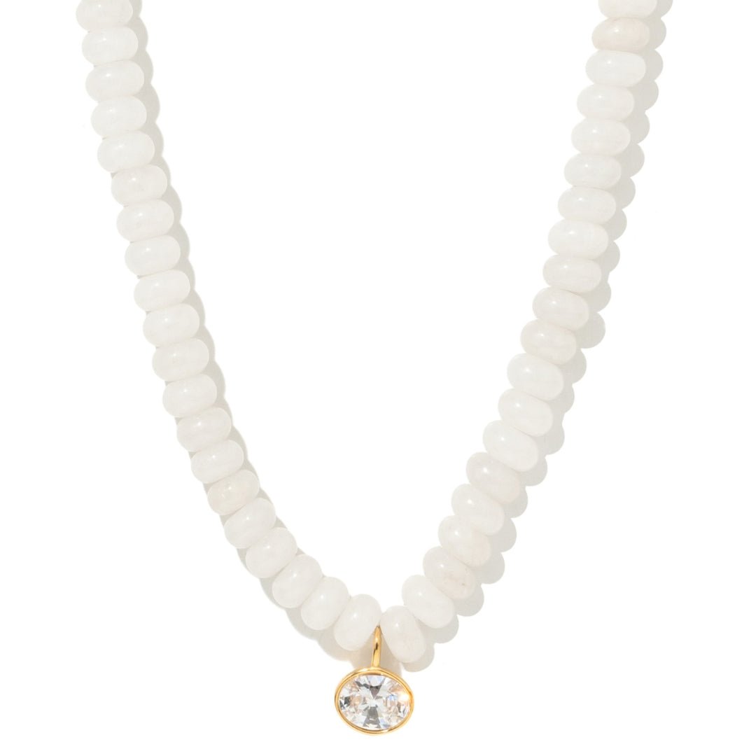 GAIA WHITE JADE NECKLACE - COLLARES - Malandra Jewelry - TC2465