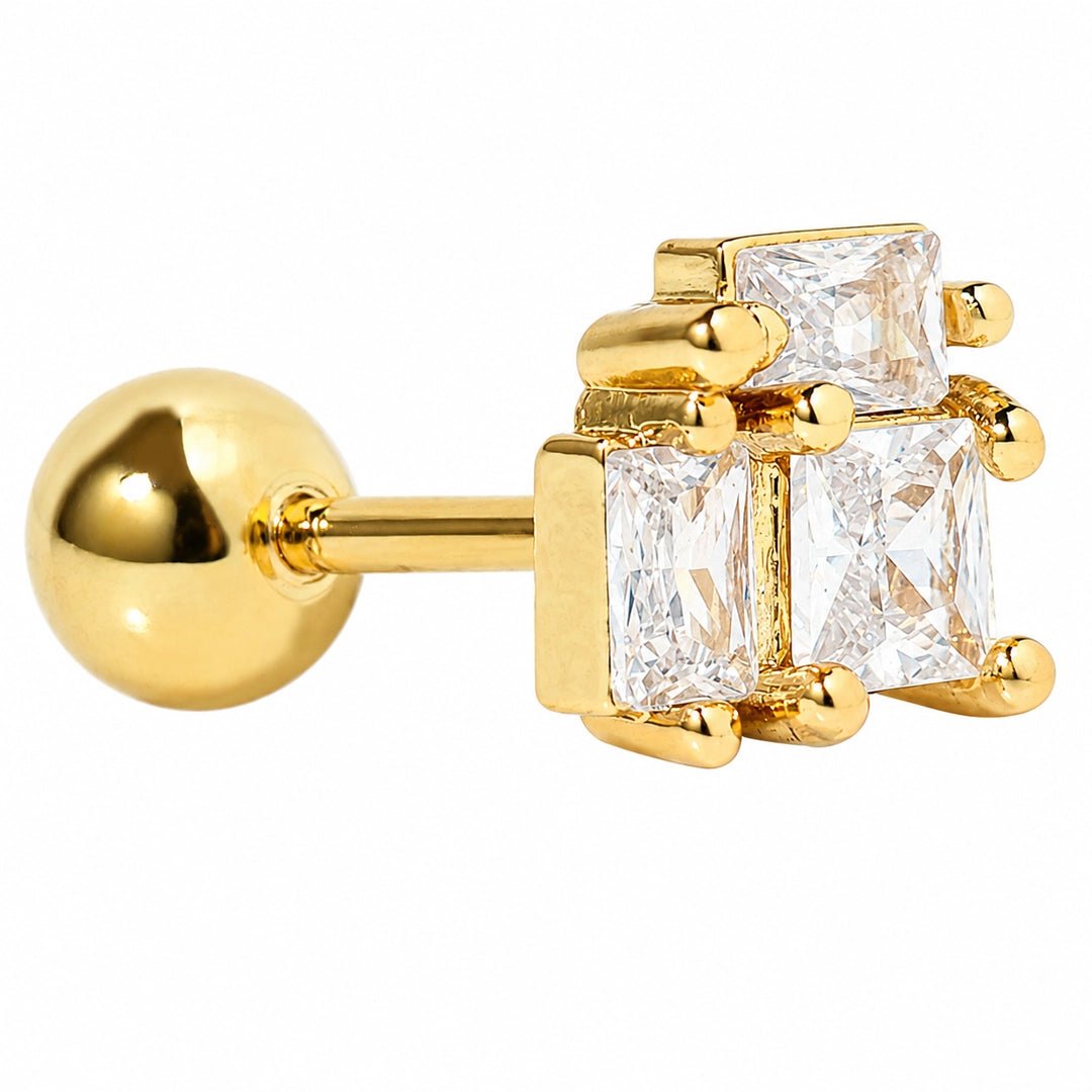 GEO GLAM GOLD PIERCING - ARETES - Malandra Jewelry - ZTA23-EGD1100