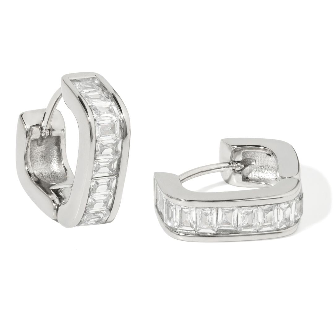 GLACIER GEOMETRIC HOOPS - ARETES - Malandra Jewelry - EUWA505.P-JDE0307048-S