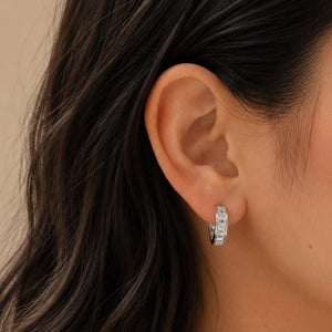 GLACIER GEOMETRIC HOOPS - ARETES - Malandra Jewelry - EUWA505.P-JDE0307048-S