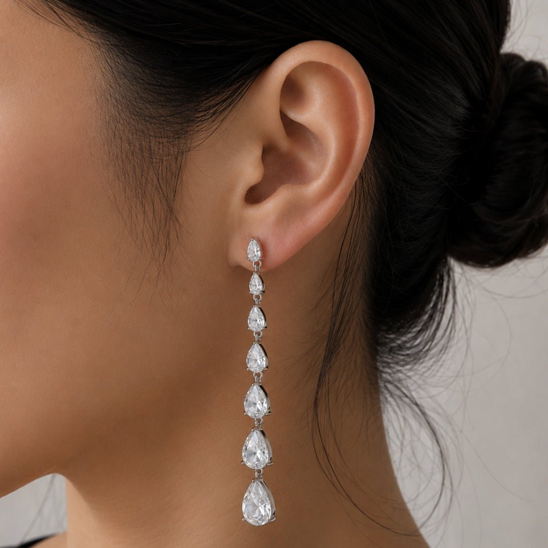 GLACIER SILVER TEARDROP EARRINGS - ARETES - Malandra Jewelry - EZAA78.P-EP1086A