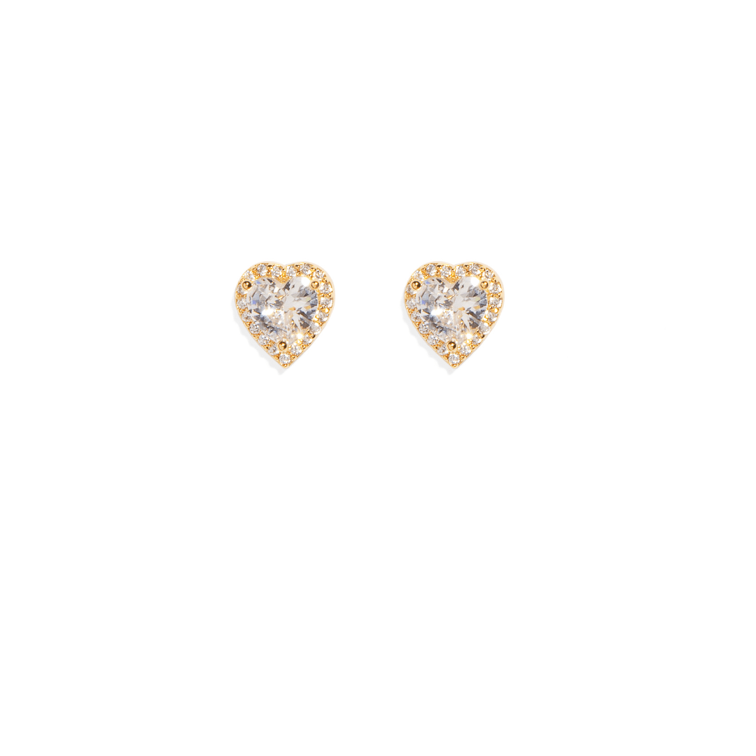 GLAM HEART HALO EARRINGS - ARETES - Malandra Jewelry - XBA146-MAE00032 GDCRY NC