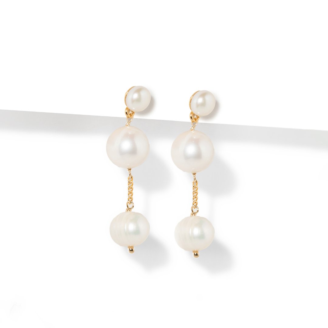 GLAM PEARL DOTS EARRINGS - ARETES - Malandra Jewelry - TA2087