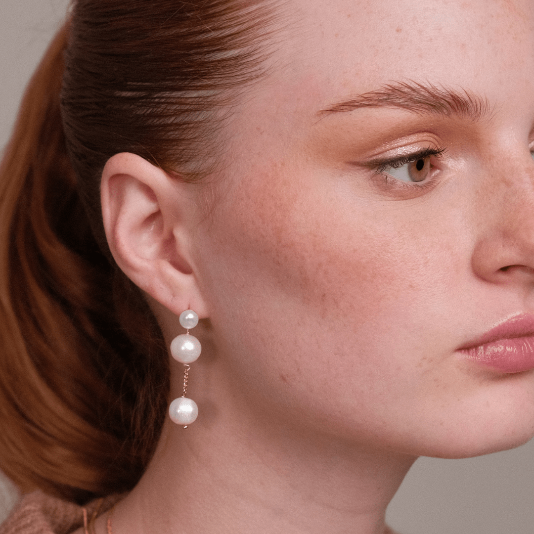 GLAM PEARL DOTS EARRINGS - ARETES - Malandra Jewelry - TA2087