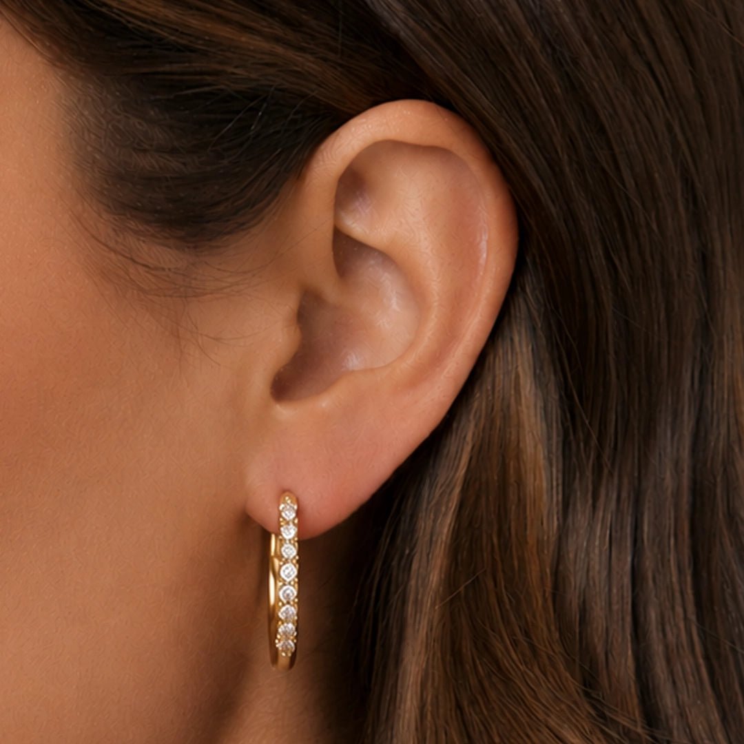 GLAMOUR SHIMMER HOOPS - ARETES - Malandra Jewelry - EUWA513-JDE0305013