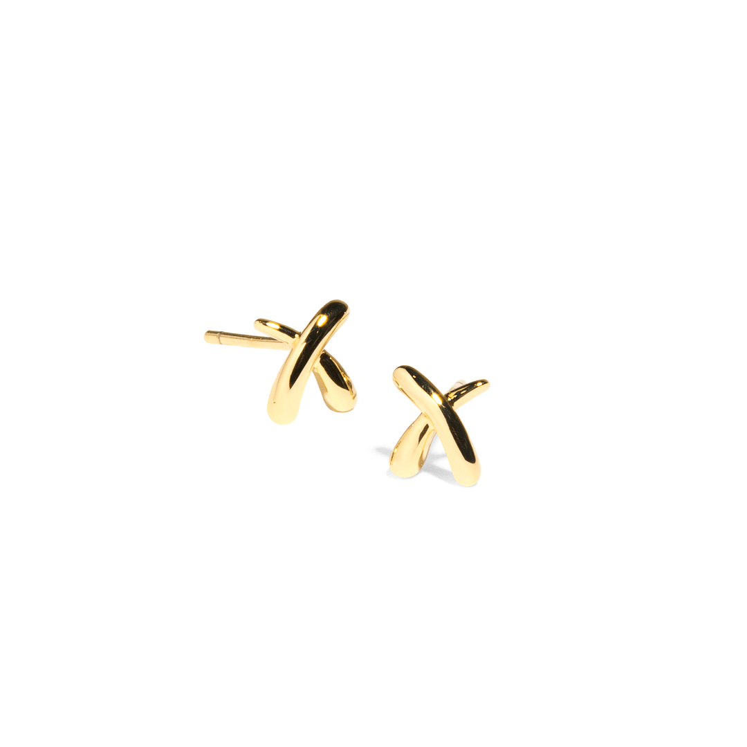 GLEAM CROSS GOLD EARRINGS - ARETES - Malandra Jewelry - ZWA55 - QX01195Y