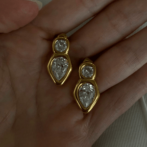 Gleam Drop Duet Earrings - ARETES - Malandra Jewelry - EUWA618-JDE0105306