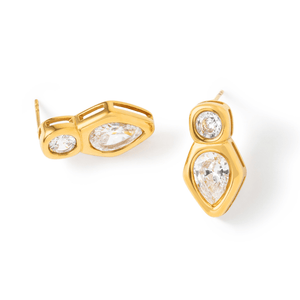 Gleam Drop Duet Earrings - ARETES - Malandra Jewelry - EUWA618-JDE0105306