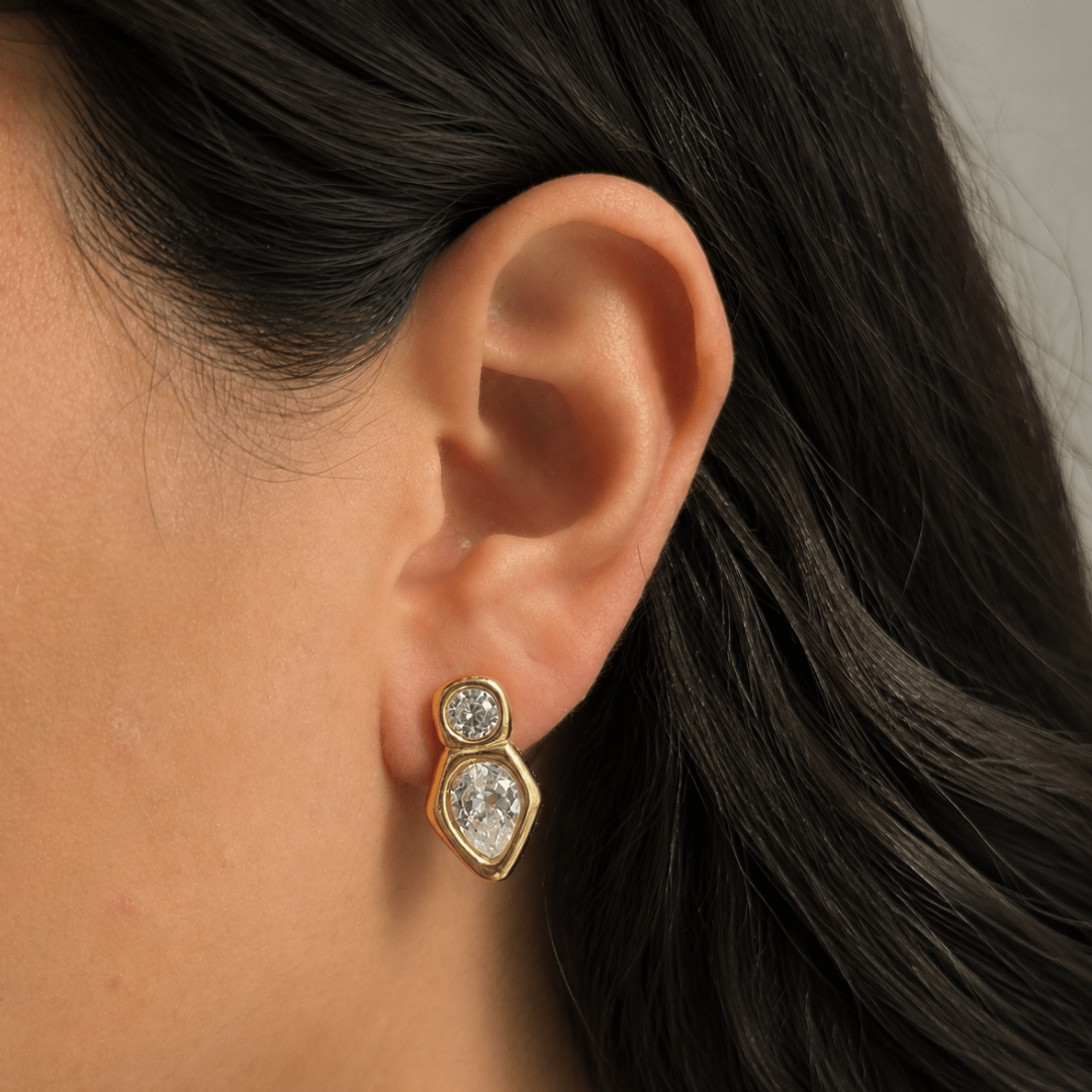 Gleam Drop Duet Earrings - ARETES - Malandra Jewelry - EUWA618-JDE0105306