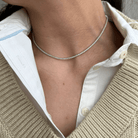 GLIMMER SILVER TENNIS NECKLACE - COLLARES - Malandra Jewelry - EAWC117.P - MMN324