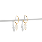 GLOW PEARL DROP HOOPS - ARETES - Malandra Jewelry - TA2224