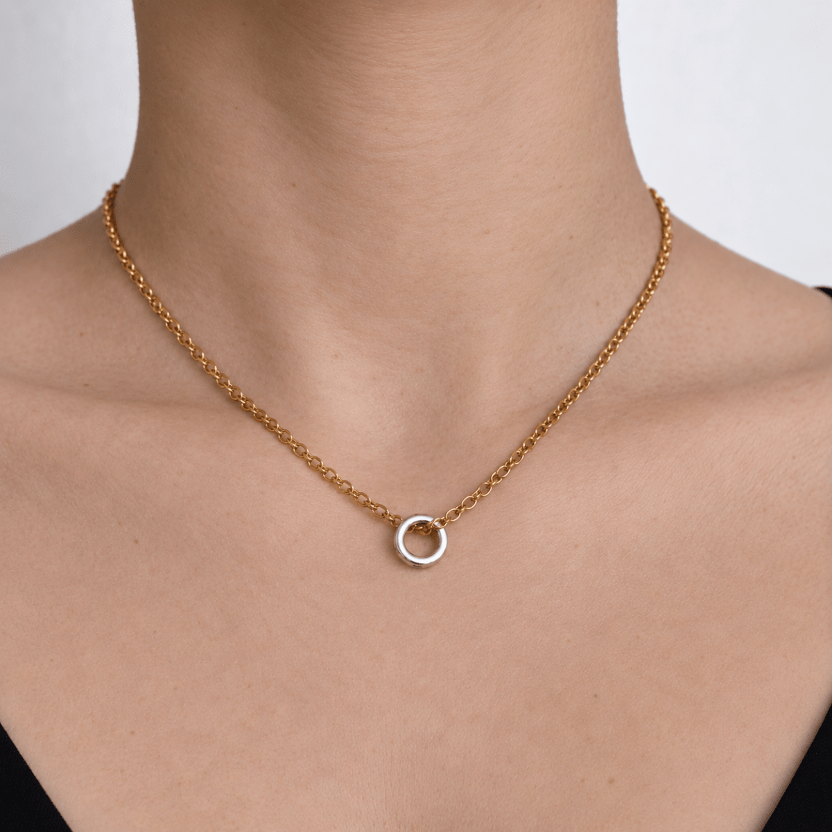 GLOW RING CHARM NECKLACE - COLLARES - Malandra Jewelry - TC2253/ICD558.P