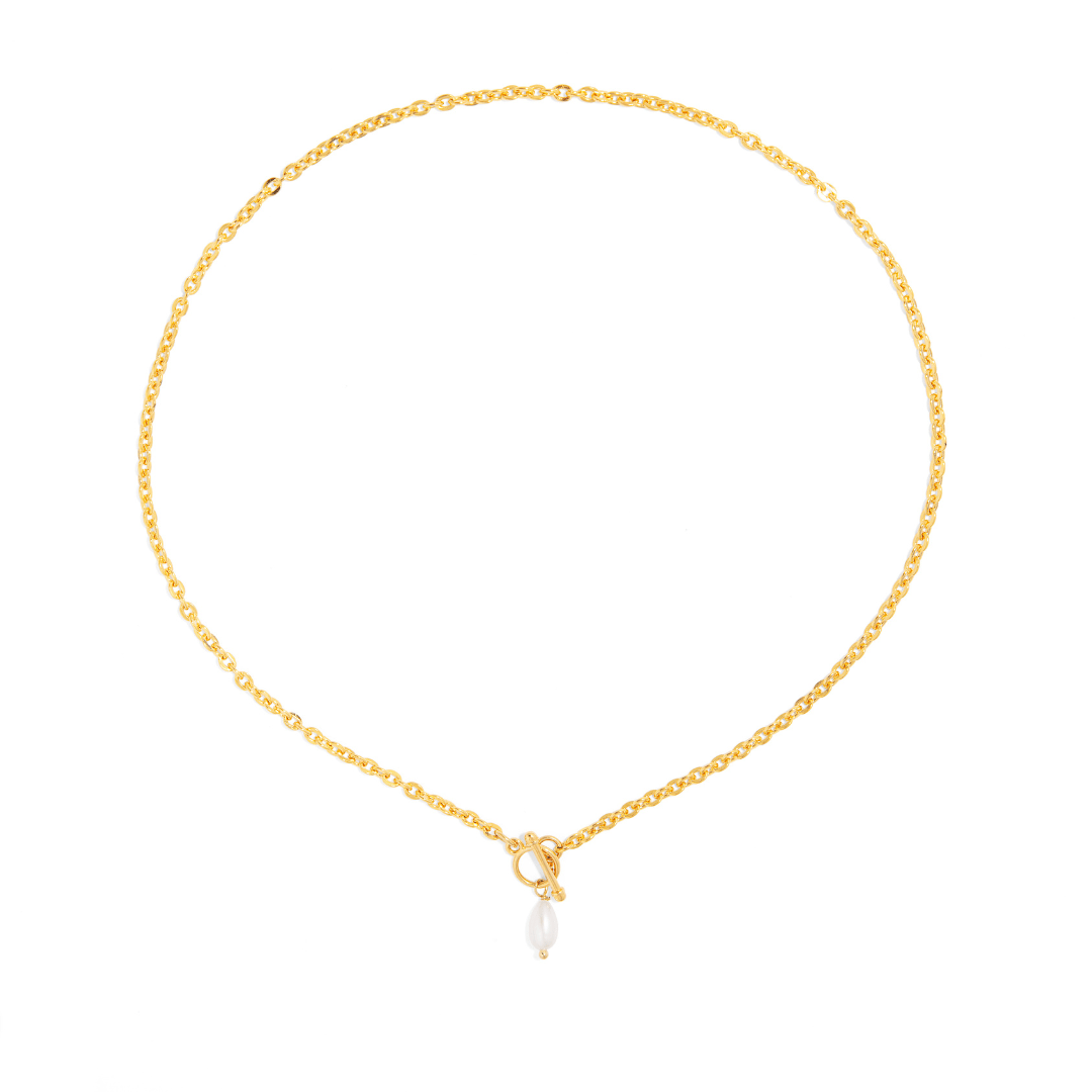 GLOWING PEARL LINK NECKLACE - COLLARES - Malandra Jewelry - TC1836
