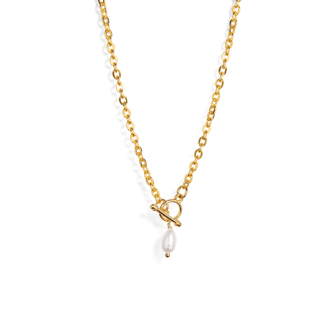 GLOWING PEARL LINK NECKLACE - COLLARES - Malandra Jewelry - TC1836