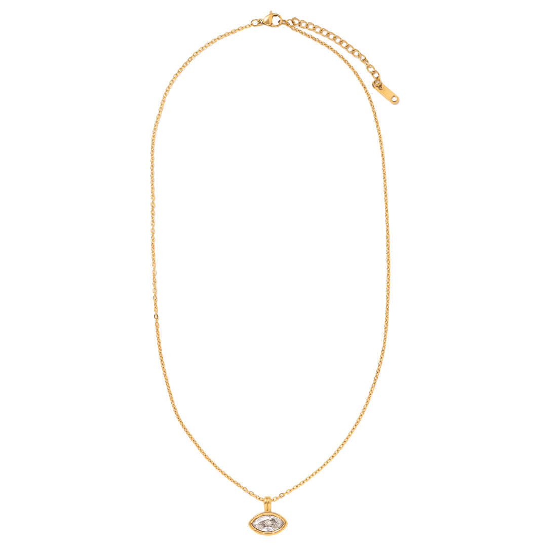 Gold Allure Marquise Necklace - COLLARES - Malandra Jewelry - EUWC604-JDN0104306-2