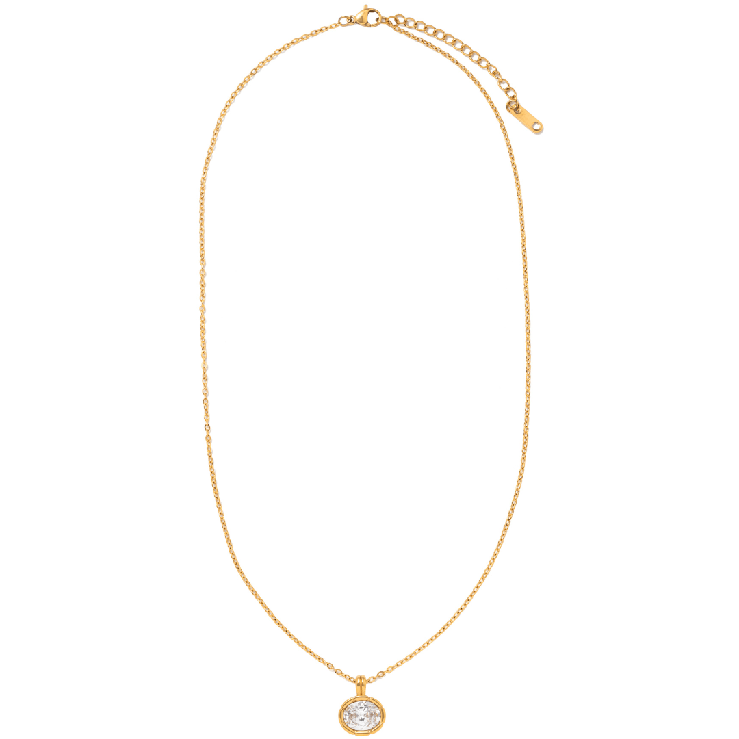 Gold Allure Oval Necklace - COLLARES - Malandra Jewelry - EUWC603-JDN0104306-3