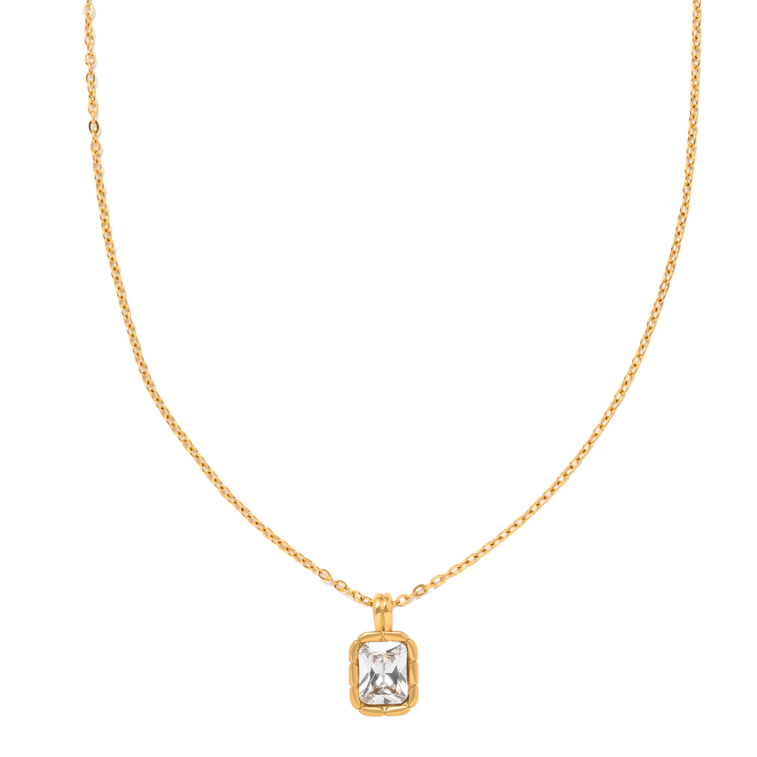 Gold Allure Rectangle Necklace - COLLARES - Malandra Jewelry - EUWC602-JDN0104306-4