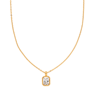 Gold Allure Rectangle Necklace - COLLARES - Malandra Jewelry - EUWC602-JDN0104306-4