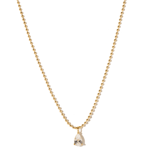 Gold Beaded Pear Necklace - COLLARES - Malandra Jewelry - LGC38-N-E16131