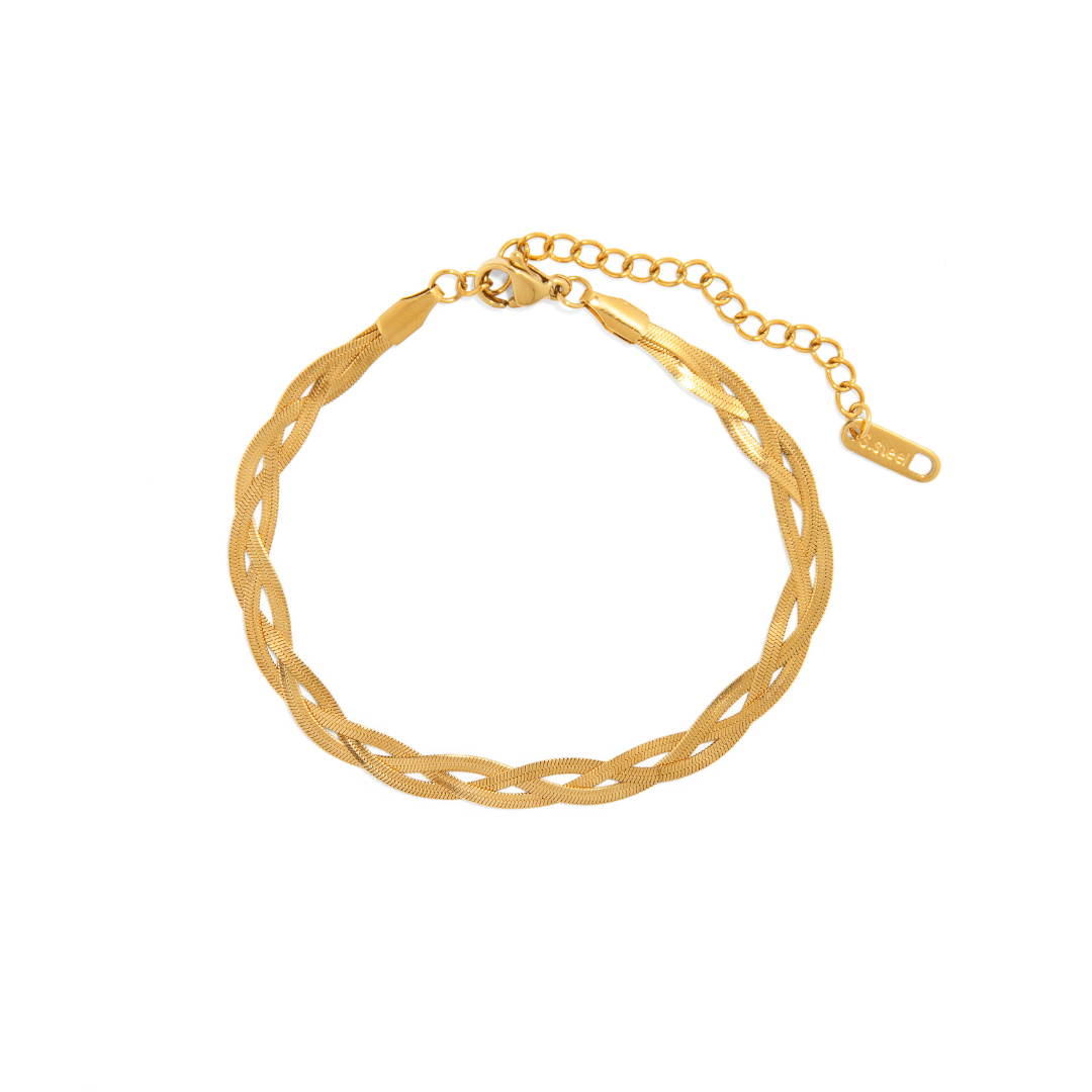 GOLD BRAIDED BRACELET - PULSERAS - Malandra Jewelry - EUWP111 - JDBW2402006