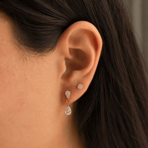 Gold Cascade Glam Earrings Set - ARETES - Malandra Jewelry - EUWA592-JDE0204314