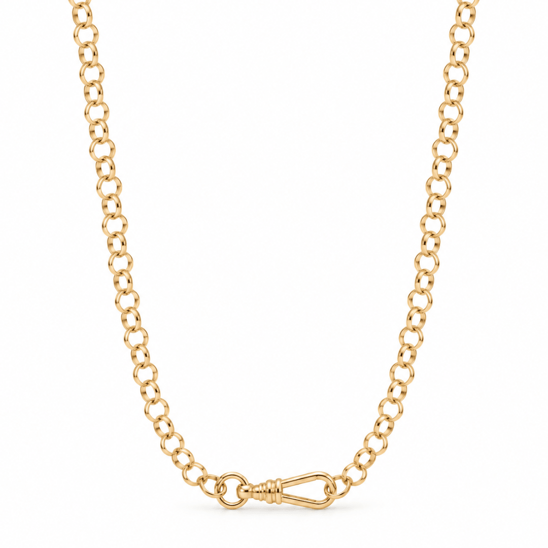 Gold Clasp Link Necklace - COLLARES - Malandra Jewelry - LGC34-N-C1015