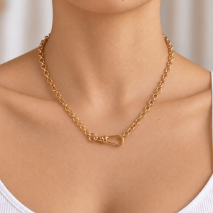 Gold Clasp Link Necklace - COLLARES - Malandra Jewelry - LGC34-N-C1015
