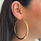 GOLD CLASSIC LARGE HOOPS - ARETES - Malandra Jewelry - EUWA295-JDE0305019-65