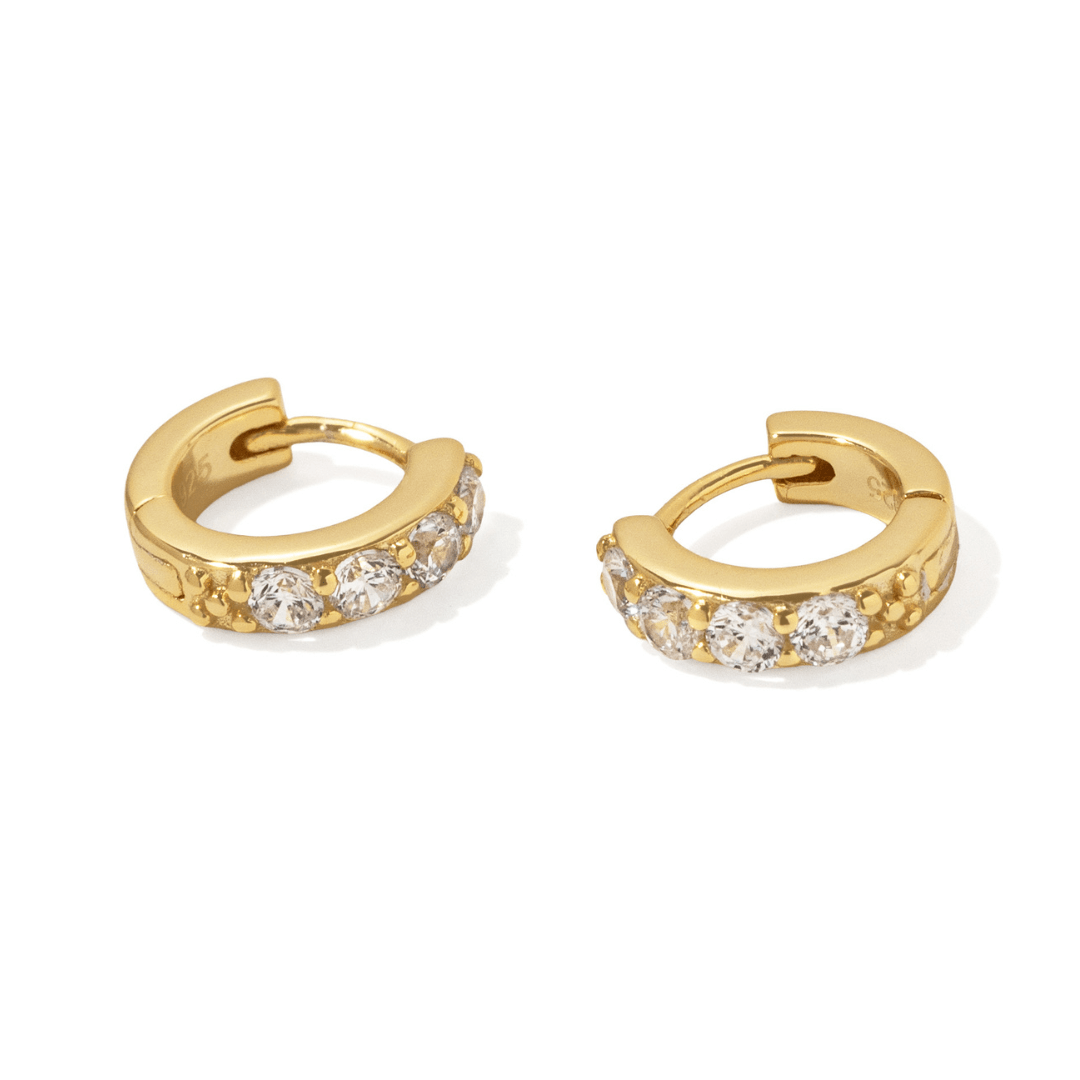 Gold Classic Pavé Hoop - ARETES - Malandra Jewelry - LGA5-E-H16023