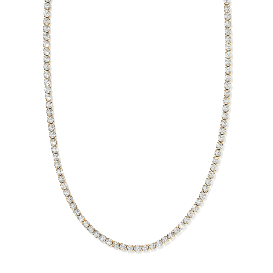 Gold Classic Tennis Necklace - Collares - Malandra Jewelry - EUWC678-JDN0307071