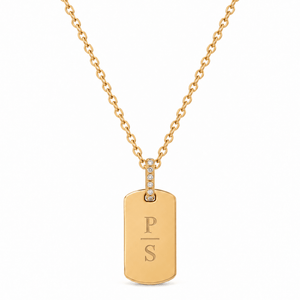 GOLD CUSTOM TAG NECKLACE - COLLARES GRABADOS - Malandra Jewelry - LJC3-JT-N3092
