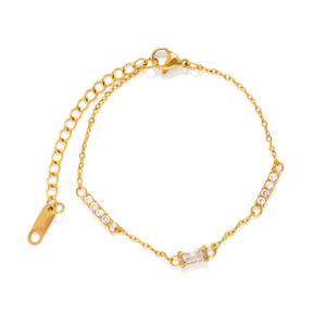 Gold Dainty Baguette Bracelet - PULSERAS - Malandra Jewelry - EUWP668-JDB2410027-4